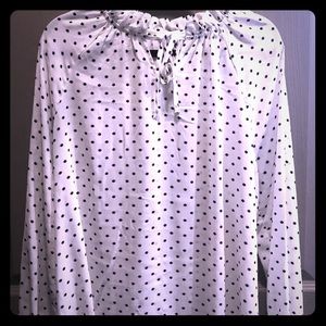 Time and Tru Tie-Neck Polka Dot Blouse Size XXL